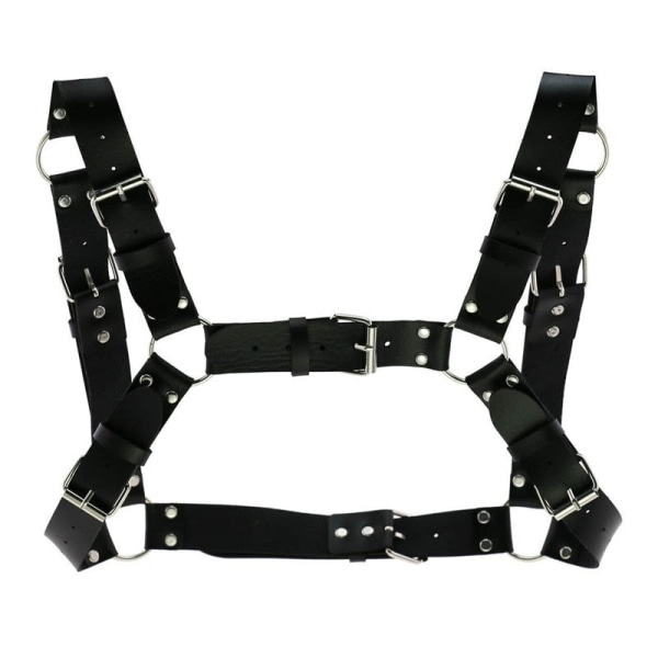Kvinder Mænd Sexet Punk Brystsele Justerbar Bur Metal Kropskæde PU Læder Choker Statement Halskæde Fest Clubwear Orange