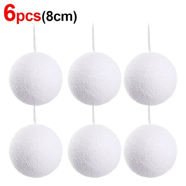 Valkoiset vaahtomuoviset joulupallokoristeet joulukuusen riippuvaan pallokoristeeseen loma Uusi vuosi Hääjuhlat Kodin sisustustarvikkeet A- Mixed Set- 18PCS As picture