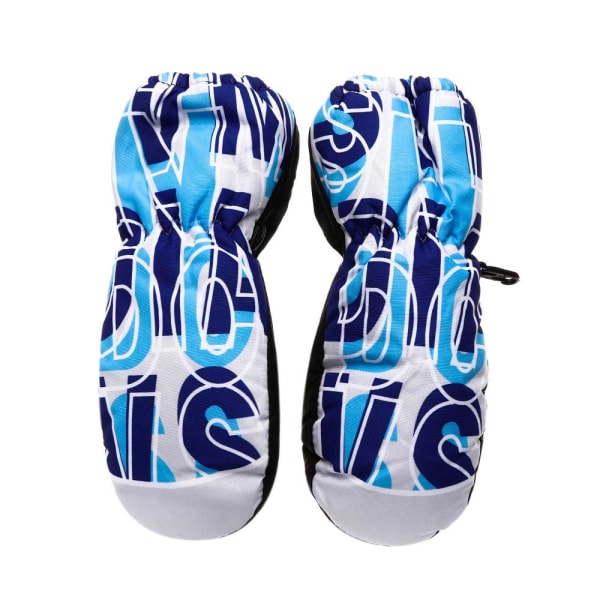 1 Par Nye Mote Barn Vinter Snø Varme Hansker Gutter Jenter Ski Vindtett Vanntett Tykke Votter Holder Fingrene Varme blue 1-7 years One Size