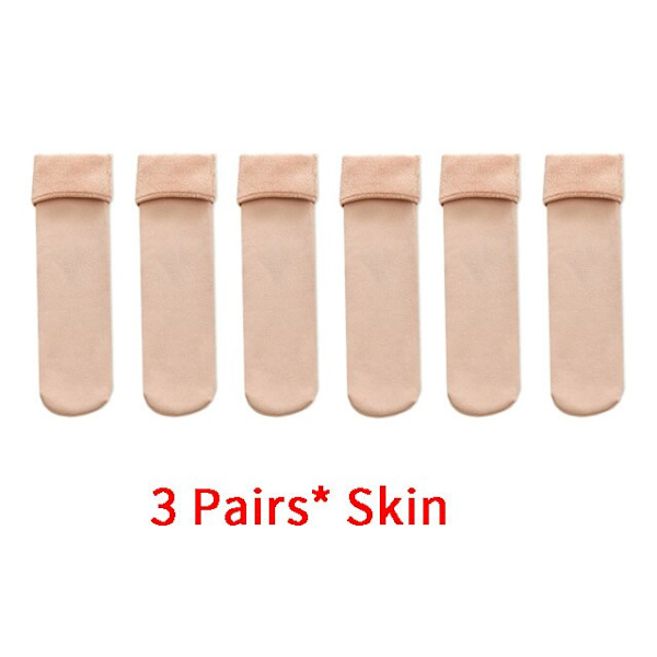 3 Par/Lot Dam Vinter Varma Tjocka Termiska Strumpor Ull Kashmir Snö Sömlösa Strumpor Sammet Mjuka Stövlar Golv Sovstrumpor 3skin Size35-40