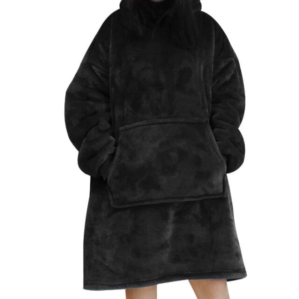 Oversized Hættetrøjer Sweatshirts Kvinder Tæppe med Ærmer Vinter Hætte Fleece Sweatshirts Kæmpe TV Tæppe Damska Sudadera Mujer Grey One Size For All