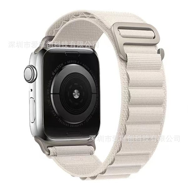 Kellon ranneke Apple Watch iWatchille 1-9 sukupolville: 38-40-41mm/s10 42mm Tähtivalkoinen