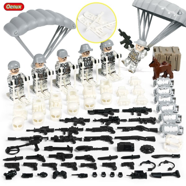 Militär jeepad bil Fordonsmodell Byggsten Mini Army Soldater Figurer Enlighten Brick MOC Leksak för barn Present Military Army 2