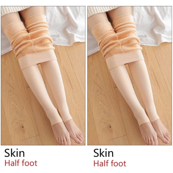 ATHVOTAR Varma Vintertights Dam Elastiska Smala Fleece Tights Sammet Tjocka Tights Hög Midja Sexiga Kroppsstrumpor Kvinnor Black Full foot XL