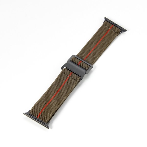 Kellon ranneke Apple Watch iWatchille, liittimen koko 42/44mm työkalulla, vihreä ja punamusta solki