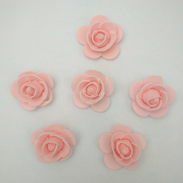 50/100/200/500 stk. 3 cm Skumroser til Bjørn Kunstige Blomster DIY Gaveæske Bryllup Dekorativ Jule Hjemmeindretning 20 Farver Flesh pink 50