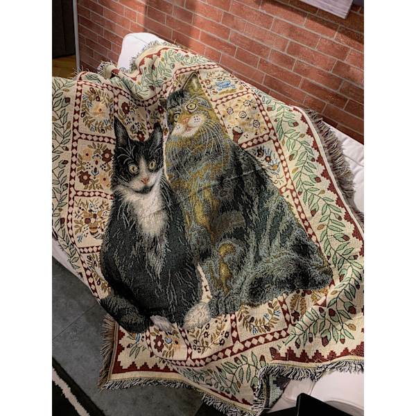 Fritidsstoff Håndverk Tapestry Vegg Dekorativt Teppe Katte Sofa Håndkle Dekke Teppe 1 130*160cm