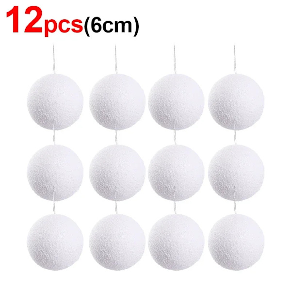 Valkoiset vaahtomuoviset joulupallokoristeet joulukuusen riippuvaan pallokoristeeseen loma Uusi vuosi Hääjuhlat Kodin sisustustarvikkeet A- Mixed Set- 18PCS As picture