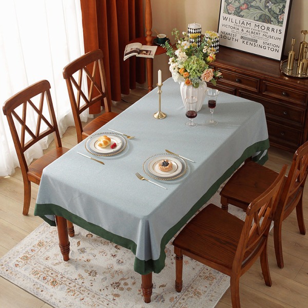 Enfärgad bordsduk amerikansk matbordstyg i västerländsk stil Rektangulär skrivbordsduk Nordisk enfärgad duk Soffbordsduk Lotus White 140*220cm