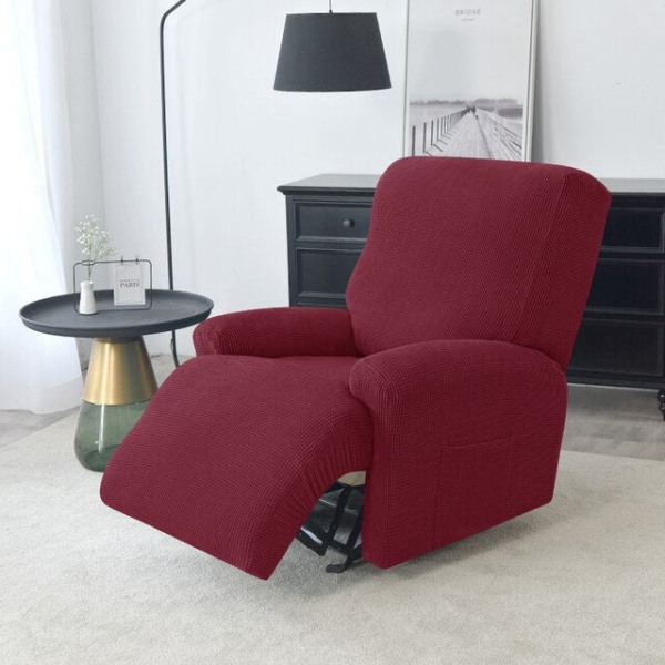Polar Fleece Vaskbart Avtakbart Delt Lenestoltrekk Sklitrekk Hund Katt Kjæledyr Enkeltsete Sofa Lazy Boy Lenestol Sofatrekk A15 Recliner Cover
