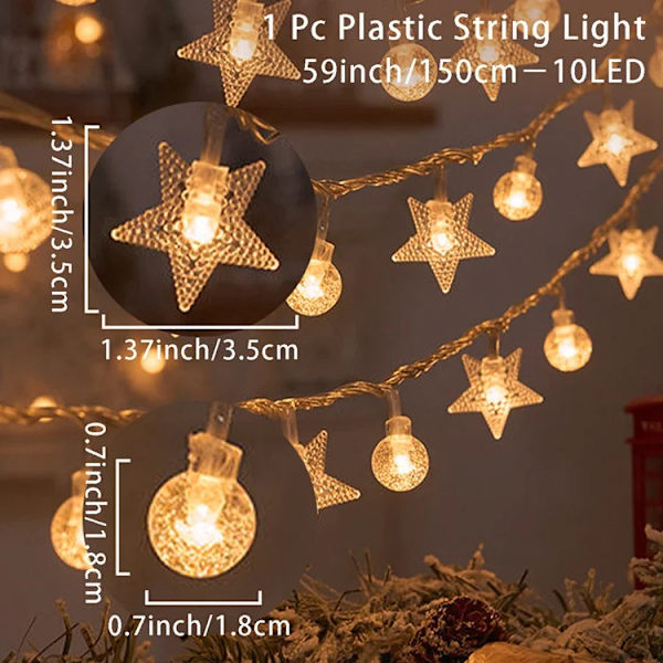 Joulukuusi Lumihiutale LED-valonauha Banneri Joulukoriste 2023 Kotiin Navidad Joulukuusen Sisustus Keijuvaloriipus light style 10