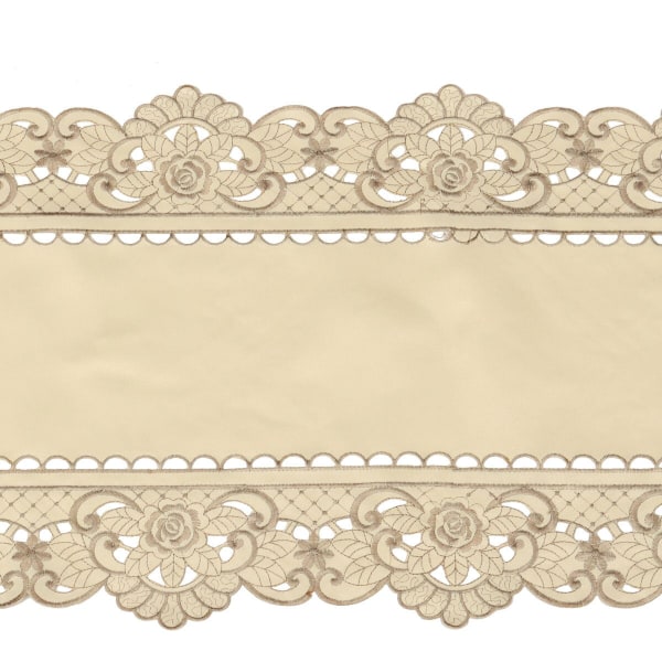 Pastoral Broderi Hul Blomst Bordløber Måtte Broderet Blomster Udskåret Dug Betræk Rektangel Blomst Bordløbere 40x220cm