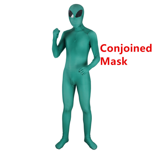 Unisex Børn Voksen ET Alien Cosplay Kostume Zentai Bodysuit Dragter Jumpsuits Halloween Rekvisit Conjoined Mask2 XXXL