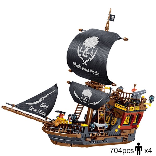 Byggeklodser Stort Piratskib Båd Black Pearl Silent Maria Eventyr Caribiske Hav Uddannelsesklodser Legetøj Drengegave QL1800