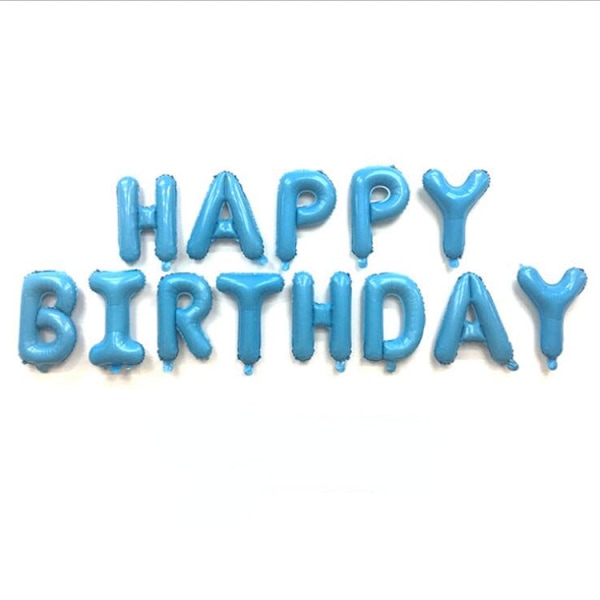 Jule Hardcover 16-tommer Engelsk Fødselsdagsbrev Ballonsæt Børn Helårs Fødselsdagsdekoration Scene Layout Ballon Printing blue