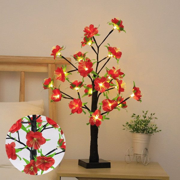 LED Konstgjord Träd Ljus Färgade Ljus Jul Festival Rum Sängbord Dekorativ Bordslampa Silverbjörk Liten Nattlampa Kapok tree lamp USB battery box dual-purpose