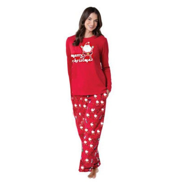 Julpyjamas Matchande Familjepyjamas Röd Förälder-Barn Tryck Hemmakläder Snowman 大人男M
