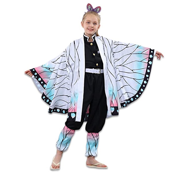 Lasten Anime Demon Slayer Kimetsu No Yaiba Cosplay Puku Kimono Kamado Tanjirou Kamado Nezuko Lapsen Halloween Puku Peruukki Puku style5 wig