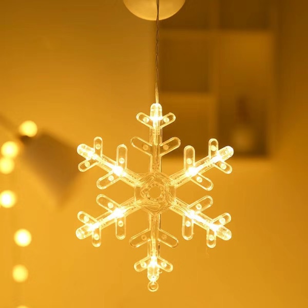 LED Jul Dekorativ Lampa Fönster Sugpropp Lampa Klocka Julgran Älg Jul Event Party Stämningslampa Snowflake