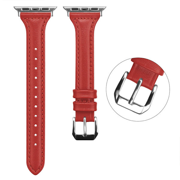 Klockarmband för Apple Watch iWatch 38/40/41/42mm B6 smal midja-röd