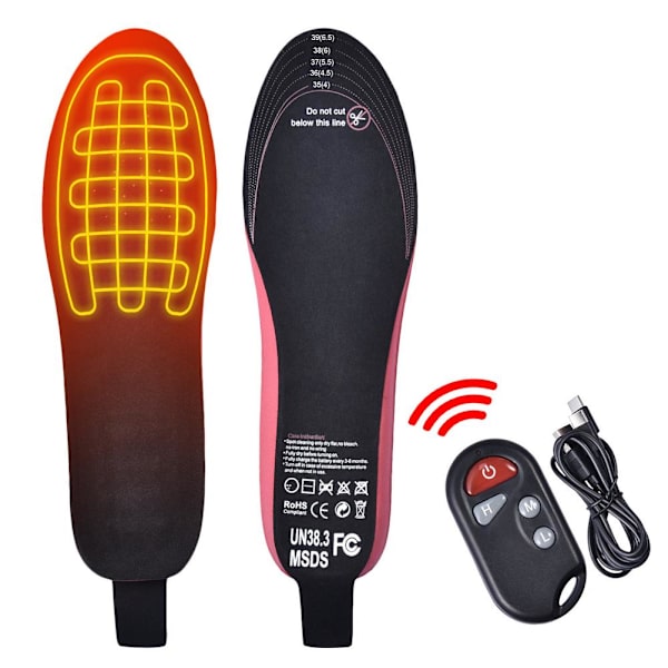 Oppgradert Versjon USB Oppladbar Smart Vinter Varmesåle Fotvarmer Med Fjernkontroll For Utendørs Camping Fiske Size 41to45 Czech Republic