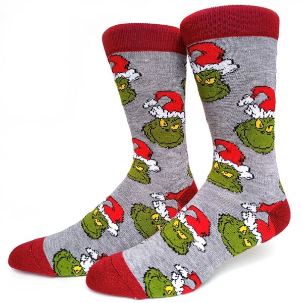 59 Stil Herr Julstrumpor Roliga Jul Tomte Gran Snöflinga Älg Snö Bomull Tub Besättning Glada Strumpor Herr Nyår Sokken 2 EU 38-45