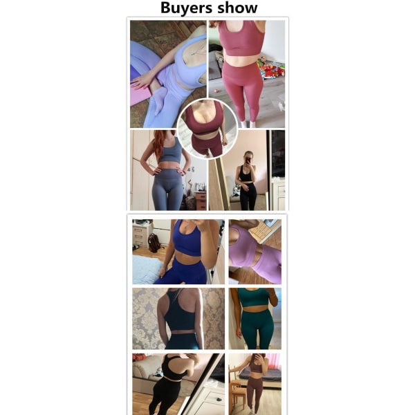 Yoga Sæt Sportstøj Fitness Sæt Sports BH Leggings 2 Dele Sæt Til Yoga Kvinder qianlan M