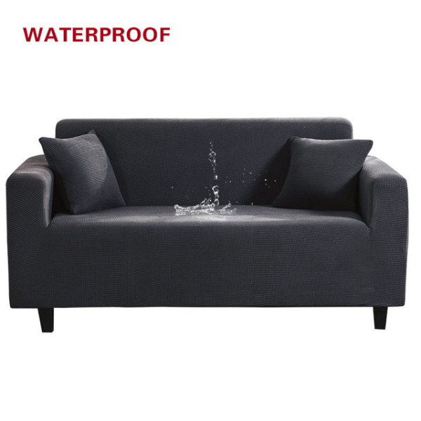 Elastisk sofabetræk, vandtæt, ensfarvet, høj stretch, slipcover, altomfattende elastisk sofabetræk, sofabetræk til stue Camel 2-seater 145-185cm