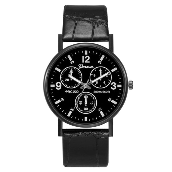 Quartz Klokke Klassisk Mote Herre Skinnbelte Klokke Tre-Øye Blått Lys Klokke brown bell