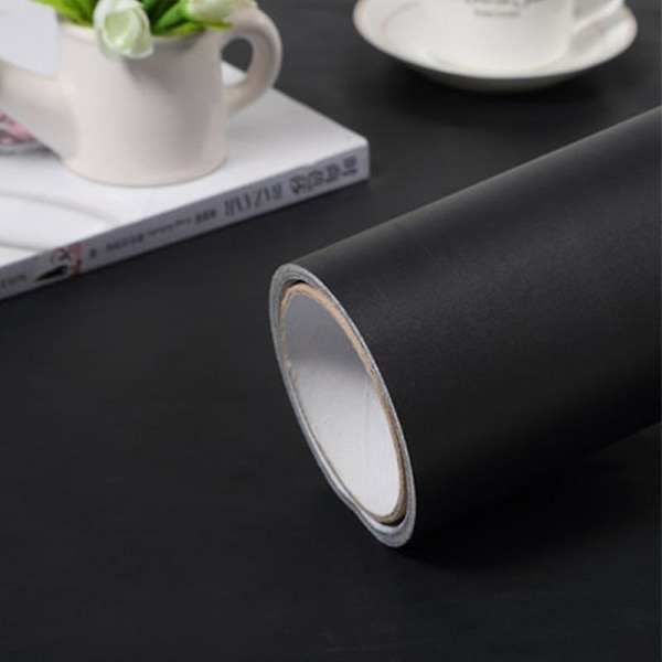 Itseliimautuva, vedenpitävä ja irrotettava vinyylitapetti, mattamusta, 40 cm x 1 m Matt Black 40cm x 1m