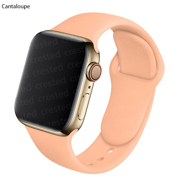 Silikonrem för Apple Watch Band 44mm 40mm 38mm 42Mm Correa Iwatch Serie Se 6 5 4 3 Armband Apple Watch Series 7 45mm 41mm Cantaloupe 42 44 45 mm S-M