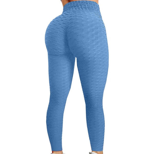 Yogabyxor Lyftträning Fitness Löpbyxor för kvinnor Sky Blue XXL