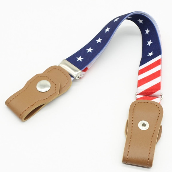 Barnbälte Elastiskt Bälte för Barn Pojkar och Flickor Elastiskt Byxbälte Barn Anti-Fall Byxbälte Tryckknapp Dark blue, white and red stripes