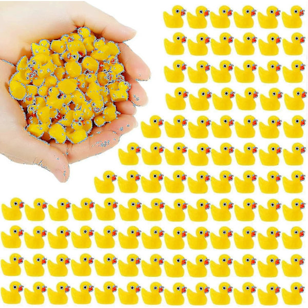 200 stk. Mini Gule Ænder Ællinger Små Ænder Havedekoration Akvarium Dukkehus Potteplanter Dekoration 7 farver Grøn 10 STK Green 10 PCS