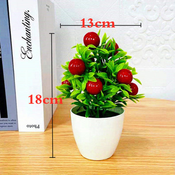 18CM Konstgjorda Frukter Citron Simulerad Bonsai Heminredning Krukväxt Vardagsrum Ornament Falskt Träd konstgjorda växter Auburn China