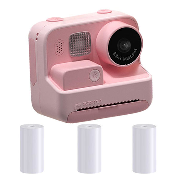 Lasten Pikakamera Tulostuskamera HD1080P Video Valokuva Digitaalikamera Tulostuspaperilla Lasten Syntymäpäivä Joululahjaksi Pink