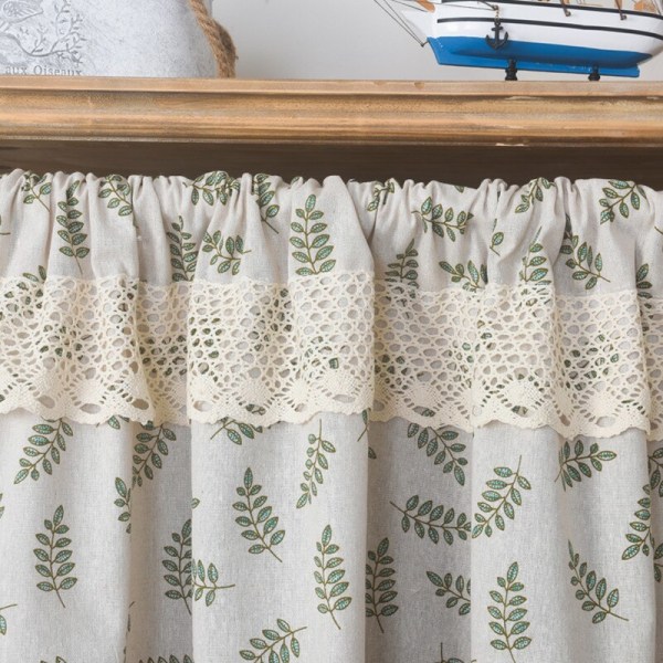 Nordisk stil korte gardiner til køkken Solid bomuld linned gardin Vinskab Dør Vindue Små gardiner Garderobegardin Style A 150x60cm