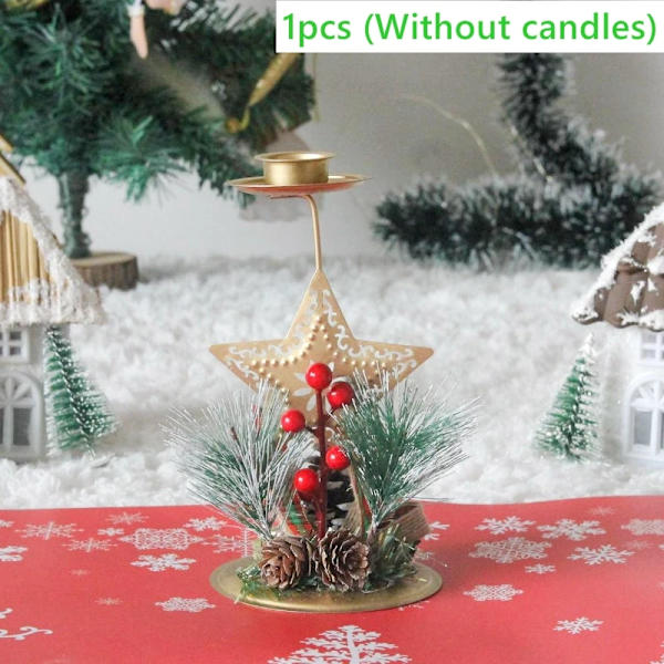 God Jul Hantverk Ljusstake Gyllene Ljusstaks Ornament Julbordsdekoration Julklapp 2023 Gott Nytt År 2024 1pcs
