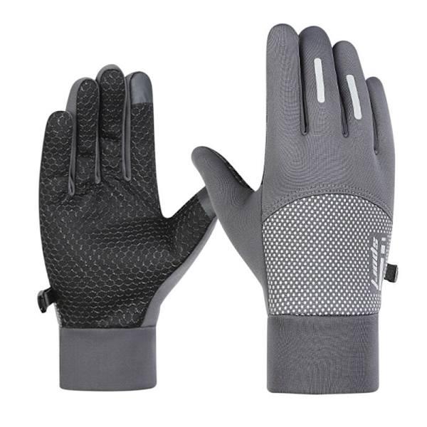 Nya Vinterhandskar Motorcykel Skidhandskar Klätterhandskar Utomhus Cykling Vattentäta Anti-halk Plysch Tjocka Varma Vantar Handskar För Män XL-gray 19-23cm