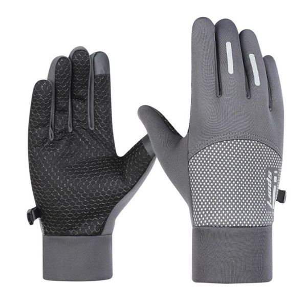 Nye vinterhansker motorsykkel ski klatrehansker utendørs sykling vanntett anti-skli plysj tykke varme votter hansker for menn A-Black 19-23cm