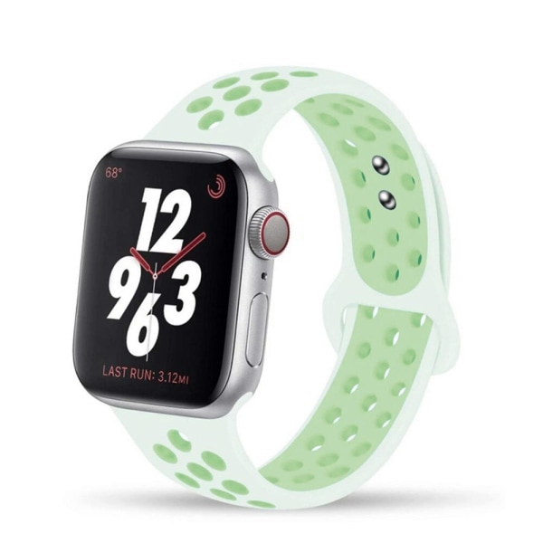 Silikonrem för Apple Watch band 44mm 40mm 38mm 42mm Andningsbart handled Sportbältesarmband iWatch serie 5 4 3 2 SE 6 klockband Obsidian Mist 42MM or 44MM-S M