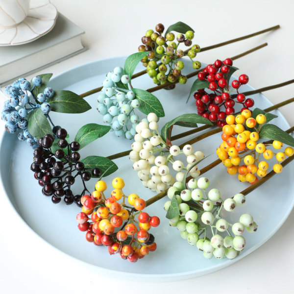 Buntede Grener Fu Lu Guo Hill Frukt Dekorativ Blomsterarrangement Tilbehør Jul Små Bær New Green