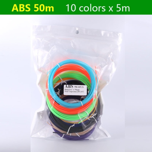 PLA/ABS 3D Pen Filament 10/20 Rolls 10M Diameter 1,75mm 200M Plast Filament För 3D Pen 3D Printer Penna, Färgen upprepas inte ABS10 colors As photo
