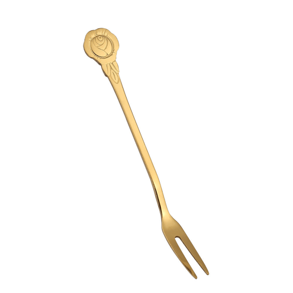 Q Ruostumattomasta teräksestä valmistettu luova hedelmähaarukka Kaksipiikkinen haarukka Jälkiruokahaarukka Kotitalous Hedelmä hammastikku Kakkuhaarukka Natural color calliopsis fork