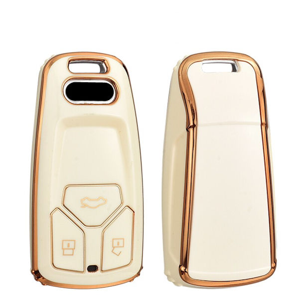 Fashion TPU etui Bil Fjernbetjening Nøgle Cover Skal Til A4 B9 A5 A6 8S 8W Q5 Q7 4M S4 S5 S7 TT TTS TFSI RS Beskytter Fob Keyless White