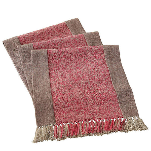 Yksivärinen puuvilla-pellava pöytäliina tupsu sängynpeite ompeleella ruokapöydän liina puuvilla pellava Zen-teepöytä pöytäliina Brown 38x 183cm (580g)