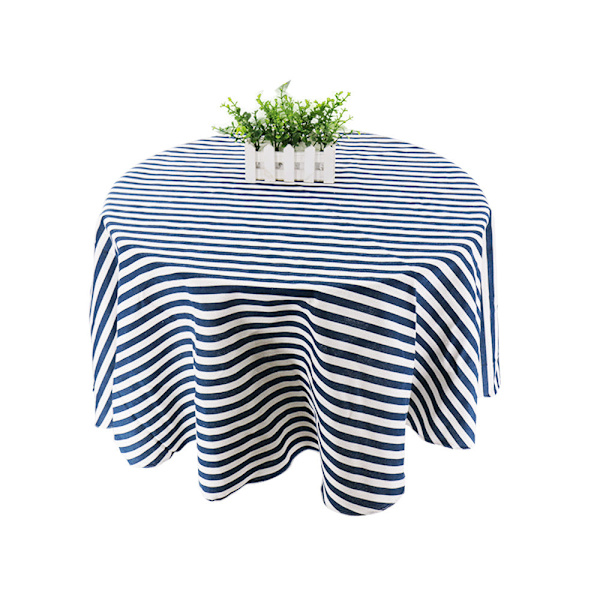 Japansk stil duk bomull lin rund bordduk nordisk borddeksel for hjem bryllupsfest dekorasjon trykt hvit gul C04 150cm