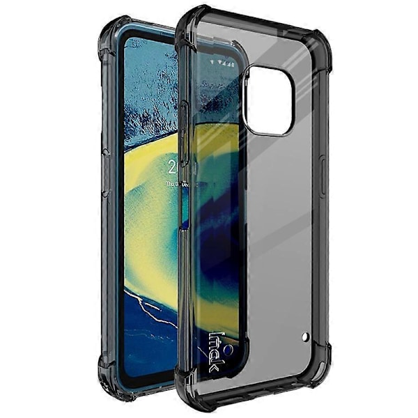 For Nokia XR20 IMAK All-inclusive Støtsikker Airbag TPU-deksel med skjermbeskytter Transparent Black