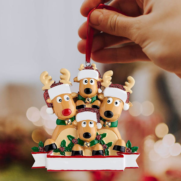 Personlig Familj Julgran Julgranskula Dekoration Ornament Älg Hjort Familj Julhelg Dekorationer 3 baby