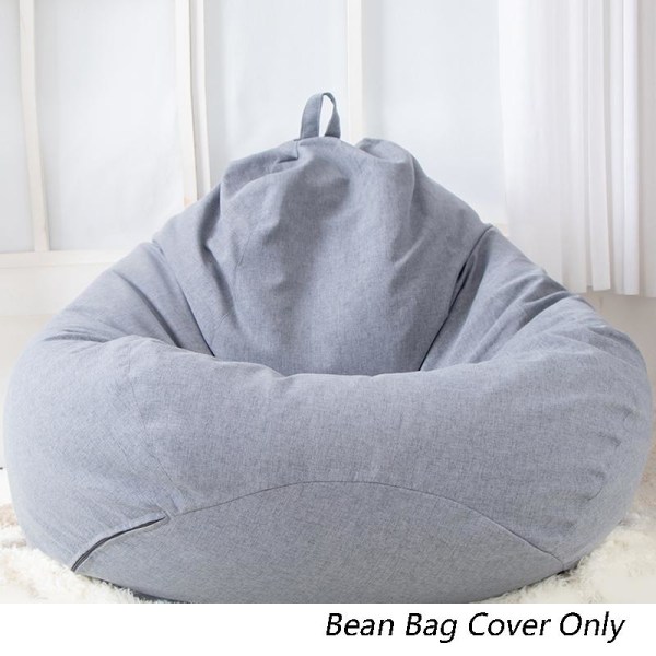 Vuxna Barn Stor Bean Bag Stol Soffa Cover Inomhus Lazy Lounger Ingen fyllning Blue L